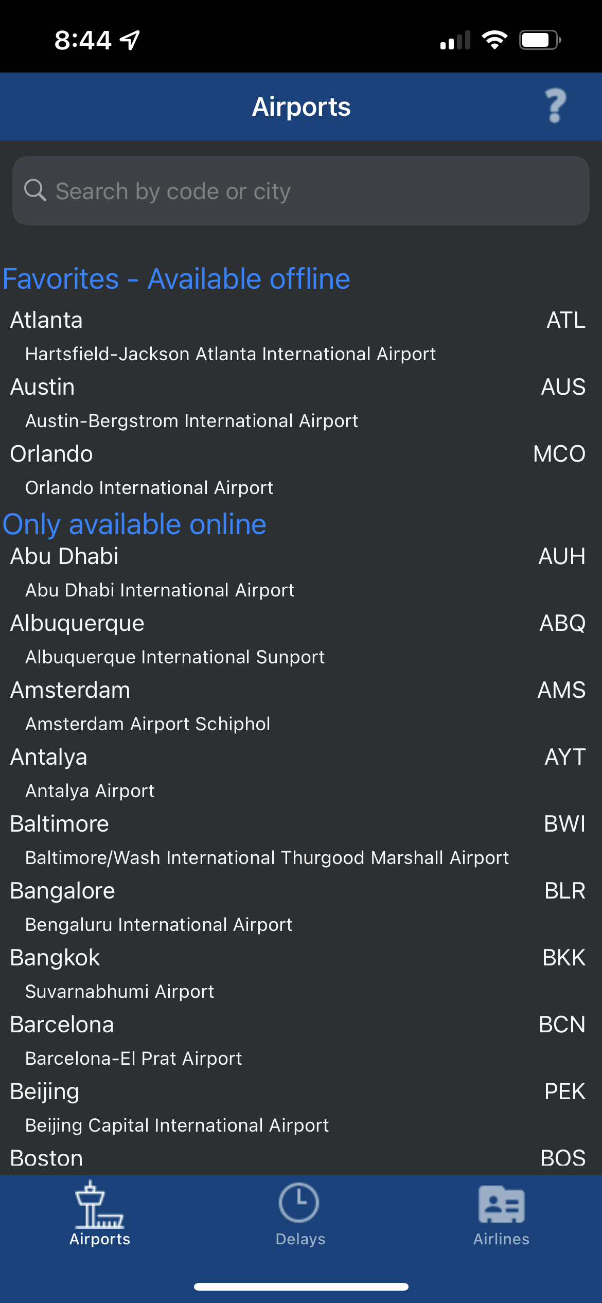 The app has information about more than 90 airports around the world!
