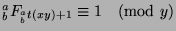 ${^a _b}F_{{^a _b}t(xy)+1}\equiv 1\pmod{y}$