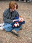 Matthew resting before Dad's race