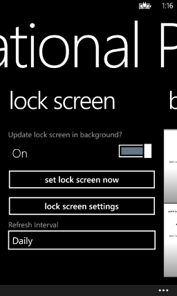 Lock screen settings