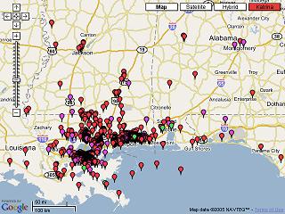 Screenshot of Katrina Information Map